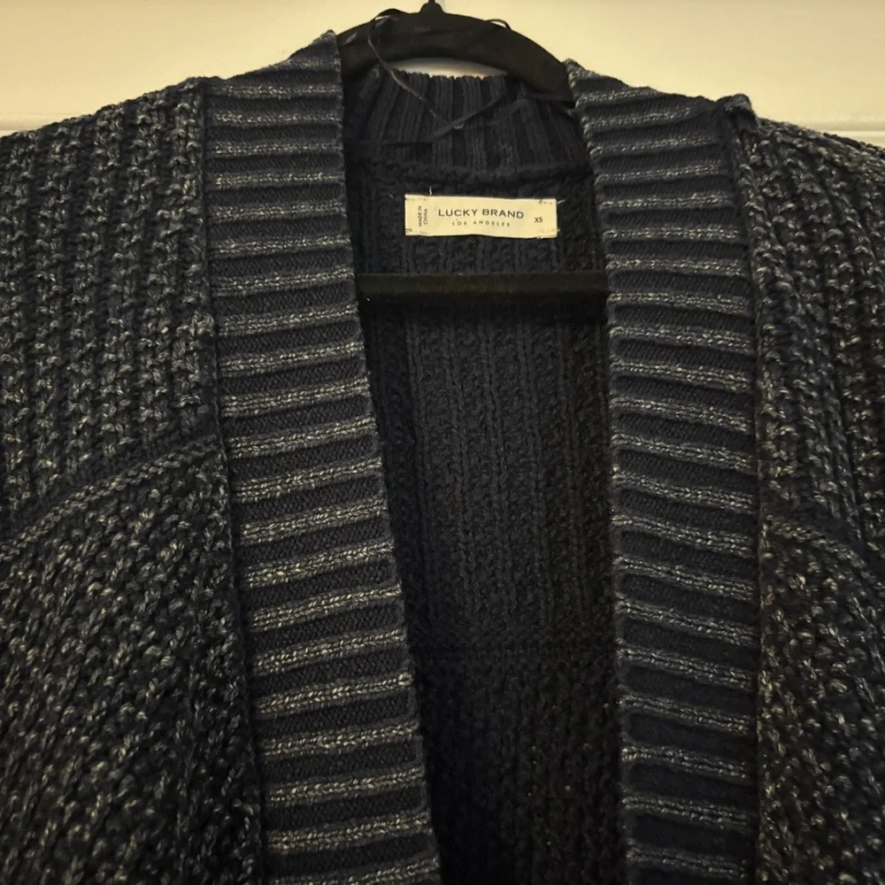 Lucky Brand Blue Oversized Knit Cardigan - Picture 8 of 16